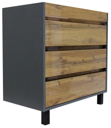 Тумба без раковины WOOD TWN80, 76.8x78.5x43.2 см, коричневый, серый