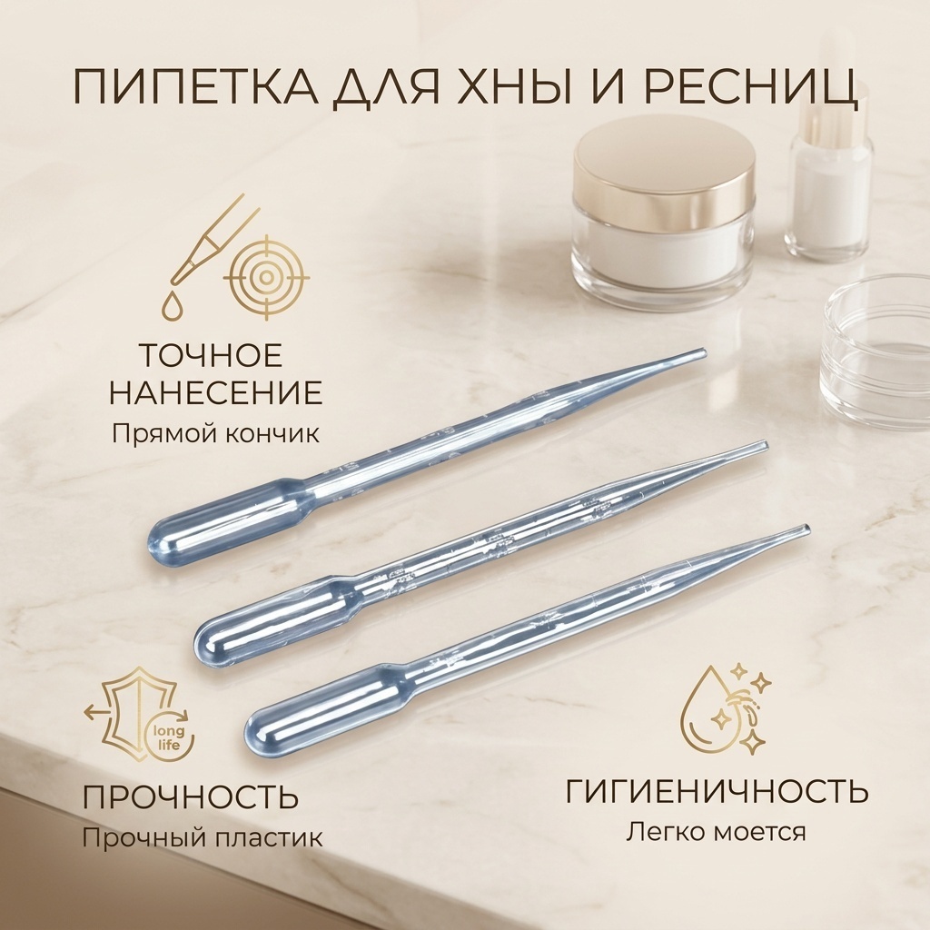 Пипетка для хны, инструмент для приклеивания ресниц 3 шт