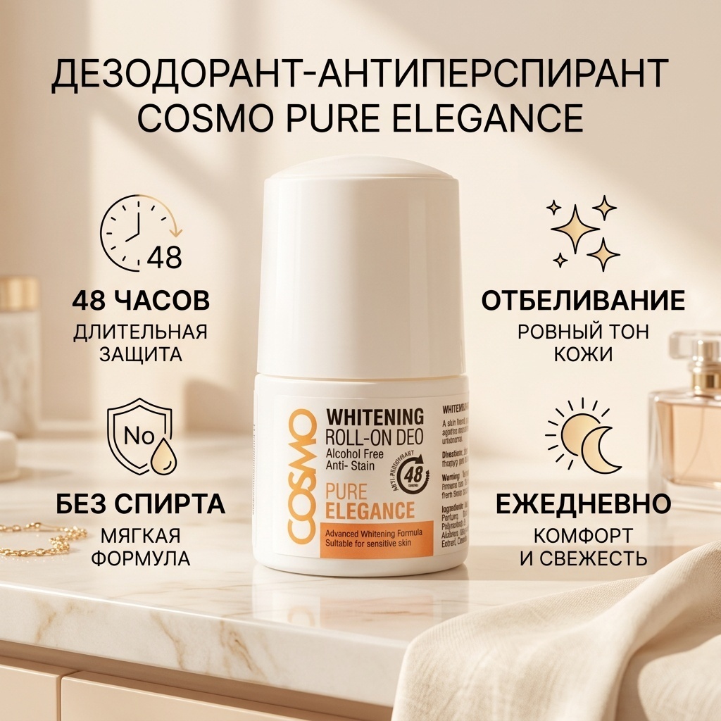 Cosmo Pure Elegance дезодорант-антиперспирант для женщин 50 мл