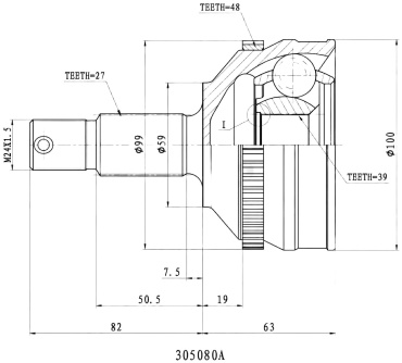INKO шрус наружный 305080A