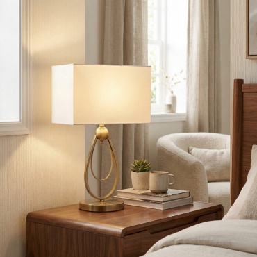 Настольная лампа Home Light Orbis Grace E27, 60 Вт, металл, ткань