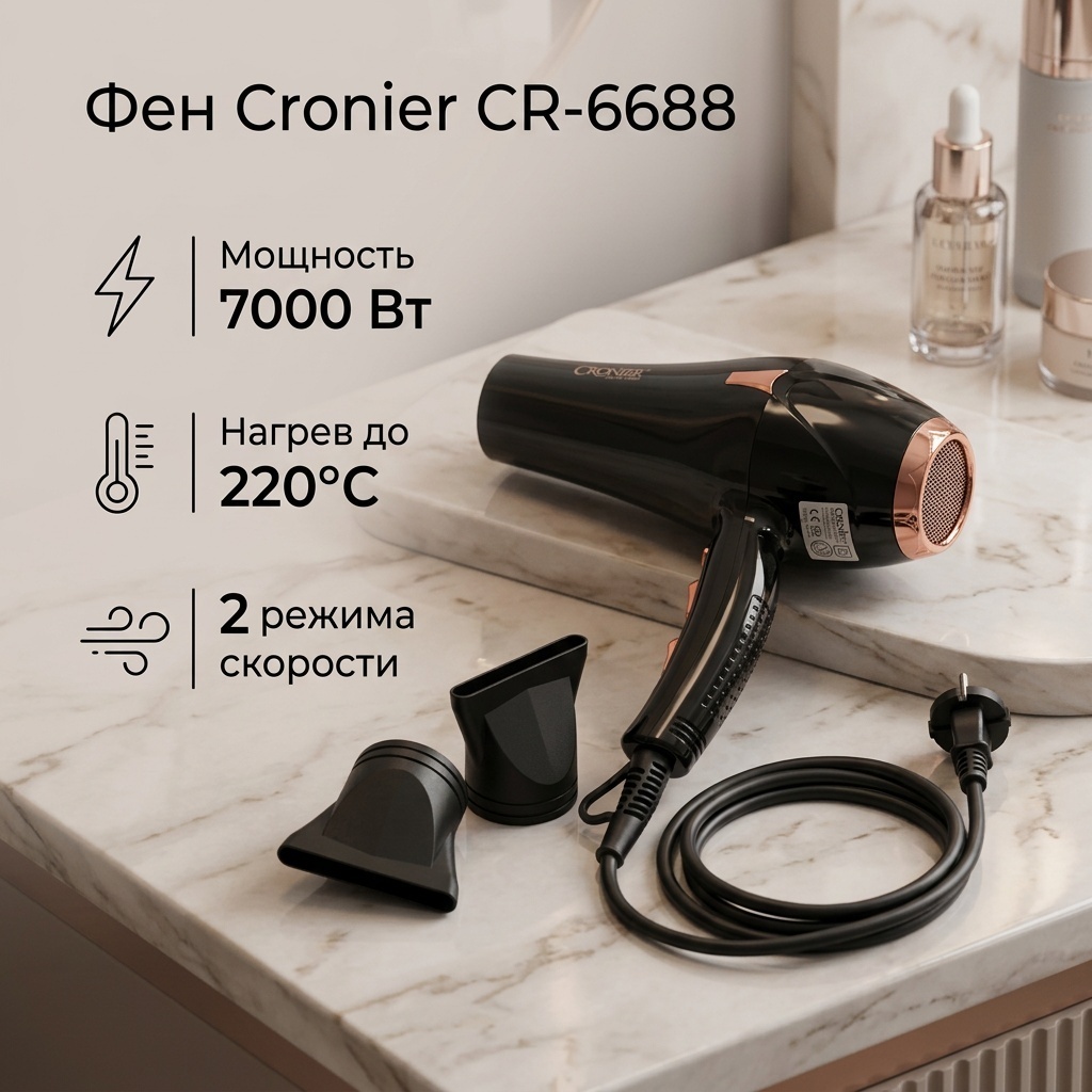 Cronier CR-6688 фен черный