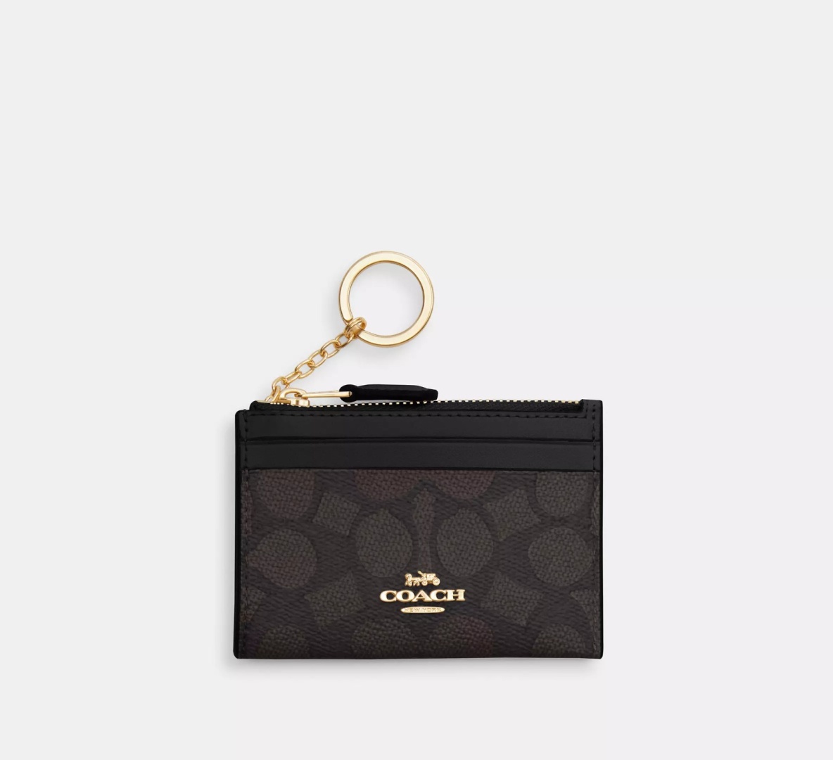 Картхолдер Coach натуральная кожа черный, коричневый