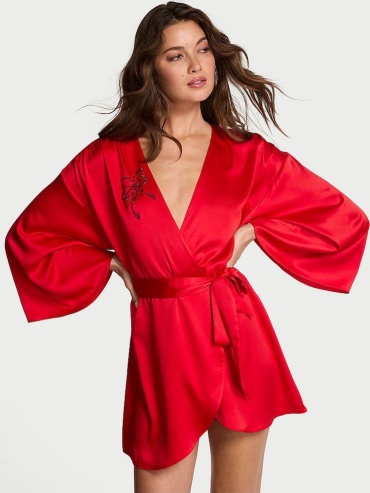 Атласный халат Victoria’s Secret красный