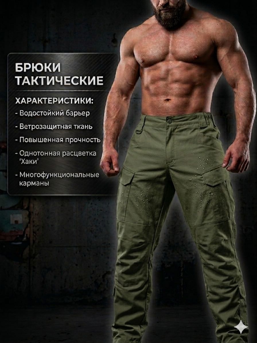 Спортивные брюки хаки
