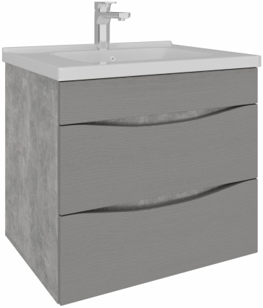 Тумба без раковины AVK Furniture Алла 2ящика, 60x52x47 см, светло серый
