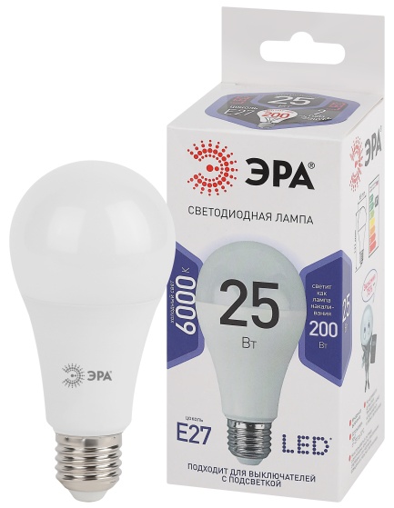 ЭРА 25W E27, светодиодная, холодный белый