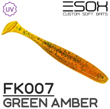 Мягкая приманка ESOX Силиконовые приманки ESOX Sheasy 92мм [5шт] FK007 Green Amber EXS-SHY92-FK007 5 шт 92 мм FK007 Green Amber