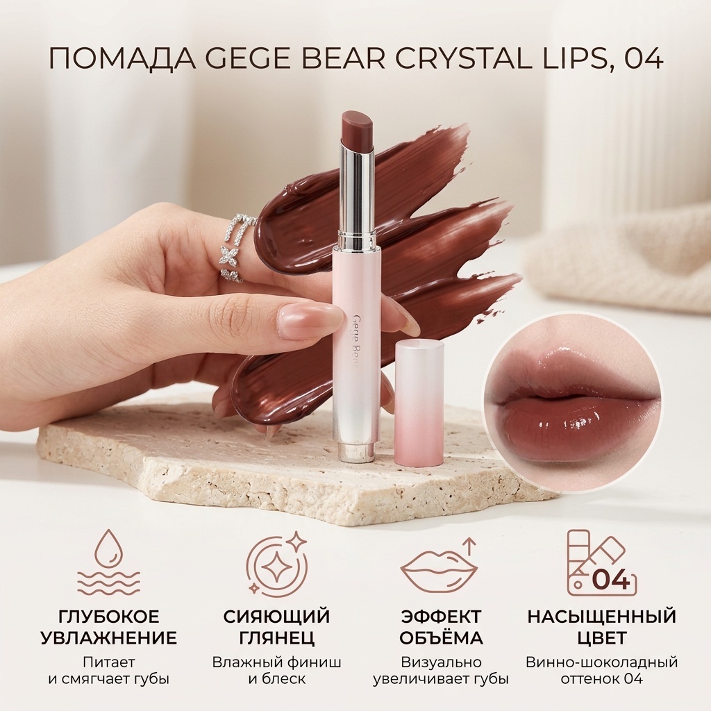 Gege Bear Crystal Lips помада 04