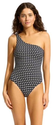 Купальник слитный SEAFOLLY черный, белый