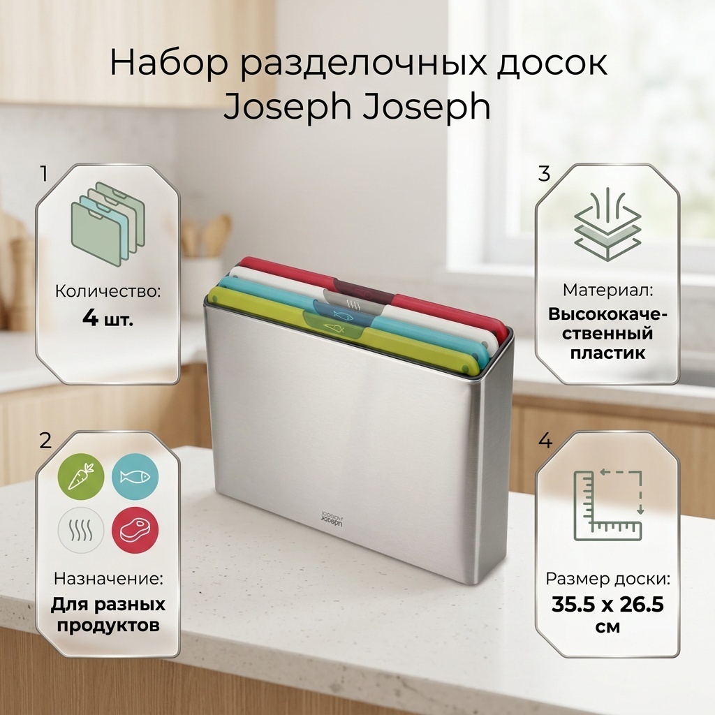 Joseph Joseph набор разделочных досок 60226 4 шт