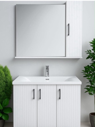 Тумба с раковиной Verita Comforty Лима 60П, 1131803, 100x80x47 см, белый