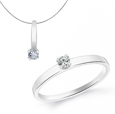 Lucente Silver SET-8NP15P вес 2.02 г серебро, фианит