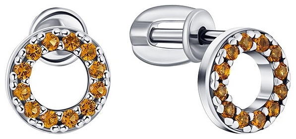 Пусеты Lucente Silver EAR-LU-925-585188 вес 0.89 г серебро, фианит