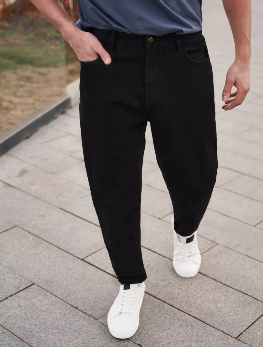 Джинсы свободного кроя Denim черный