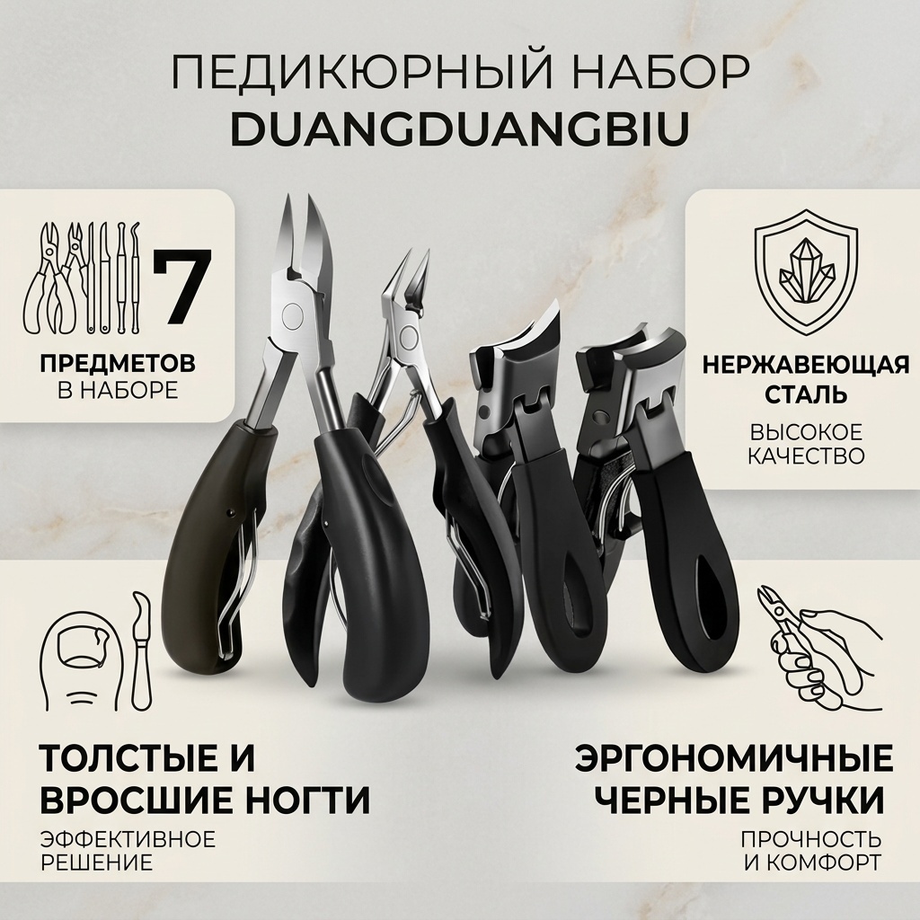 DUANGDUANGBIU набор инструментов для педикюра 7 шт
