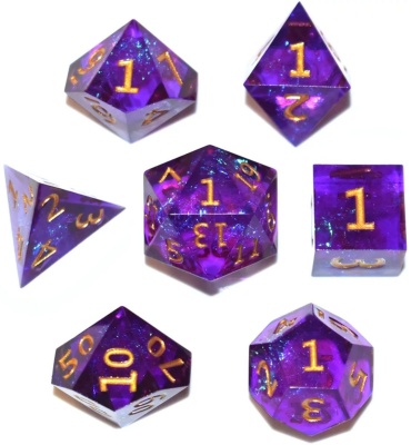 Игральный кубик ролевой 7 шт, фиолетовый