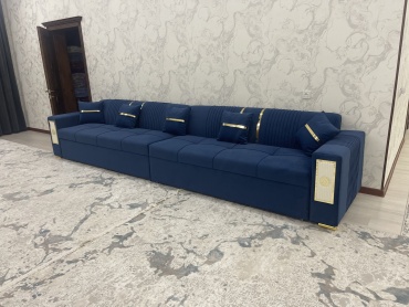 Диван TAFURONG 950701, 400х90 см, обивка ткань, синий