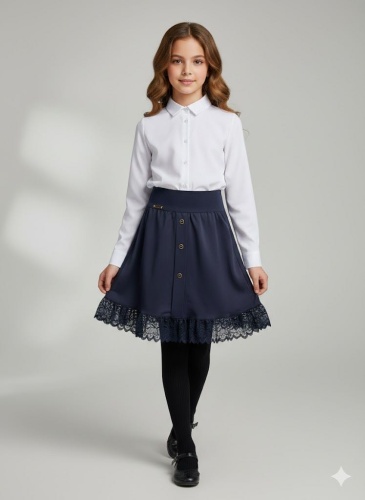 Школьная юбка трапеция Ayata Kids темно-синий