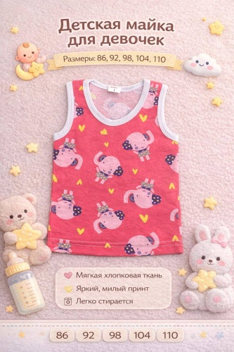 Майка красный, розовый
