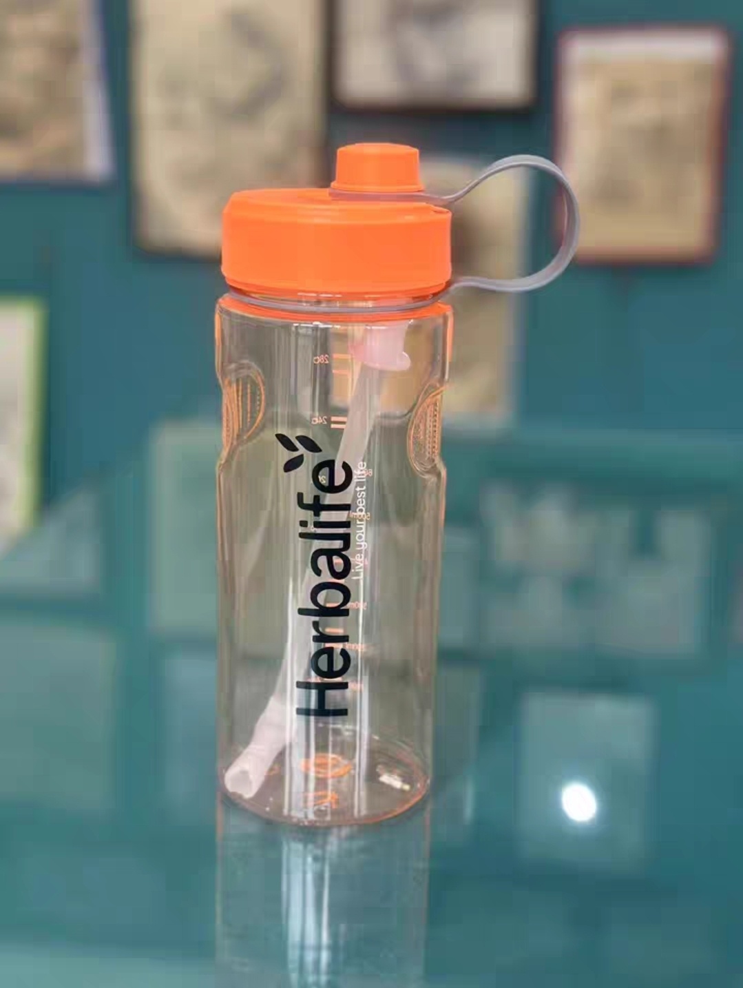 Бутылка Herbalife Nutrition 1 л оранжевый, крышка с трубочкой, тритан