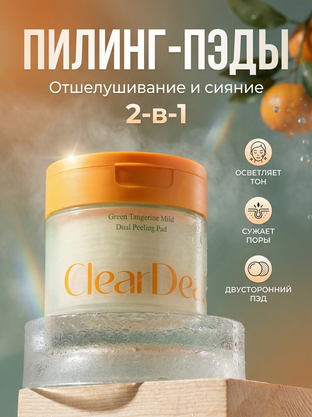ClearDea пилинг Green Tangerine Mild Dual Pads 140 мл