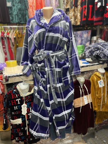 Махровый халат Exclusive model фиолетовый