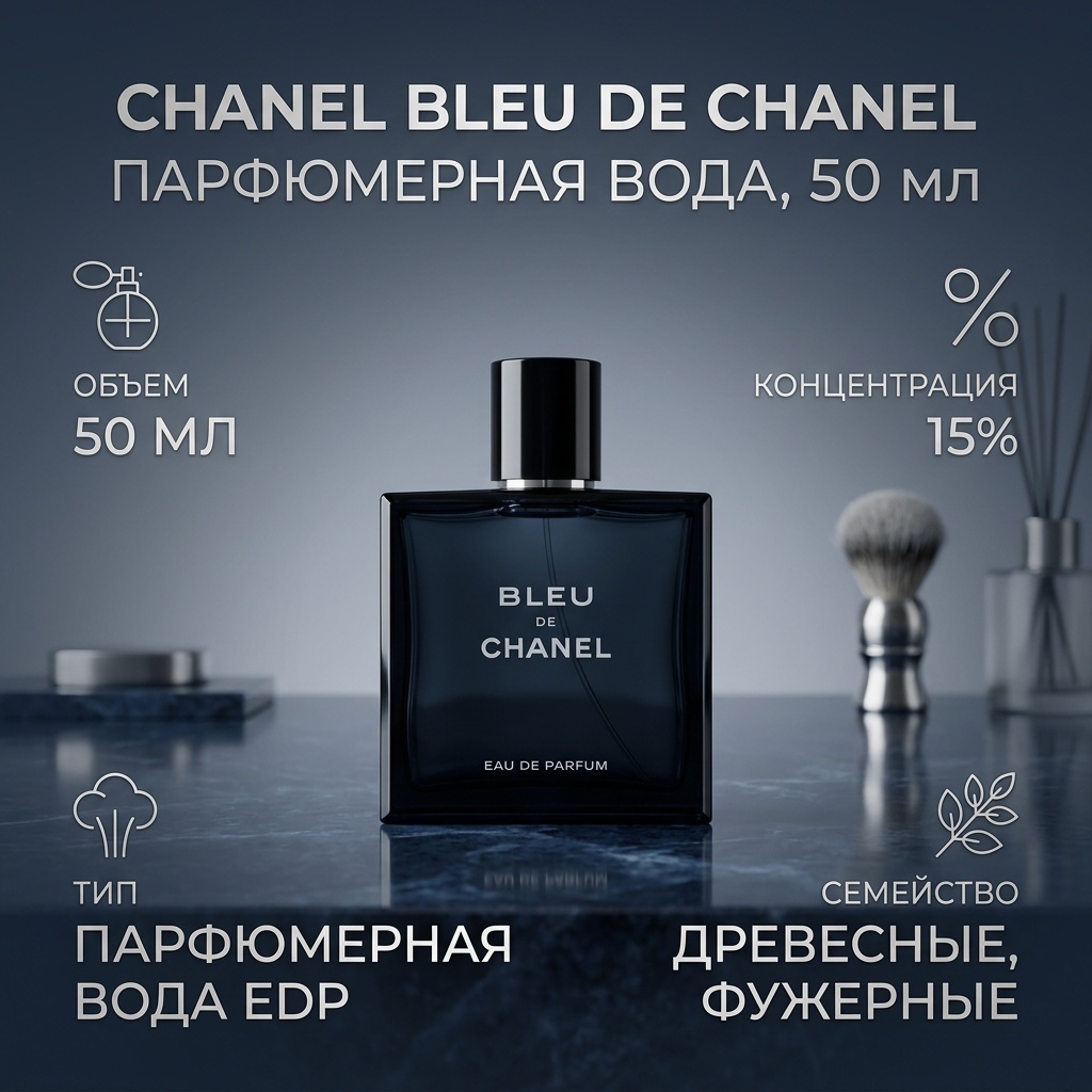 CHANEL Bleu De Chanel парфюмерная вода EDP 50 мл, для мужчин