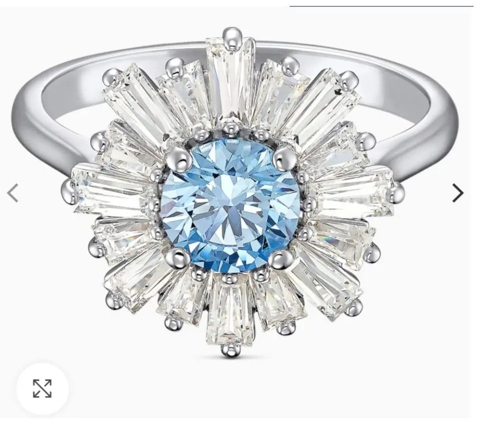 Кольцо Swarovski 5537795 размер 17 бижутерный сплав, кристаллы Swarovski, серебристый