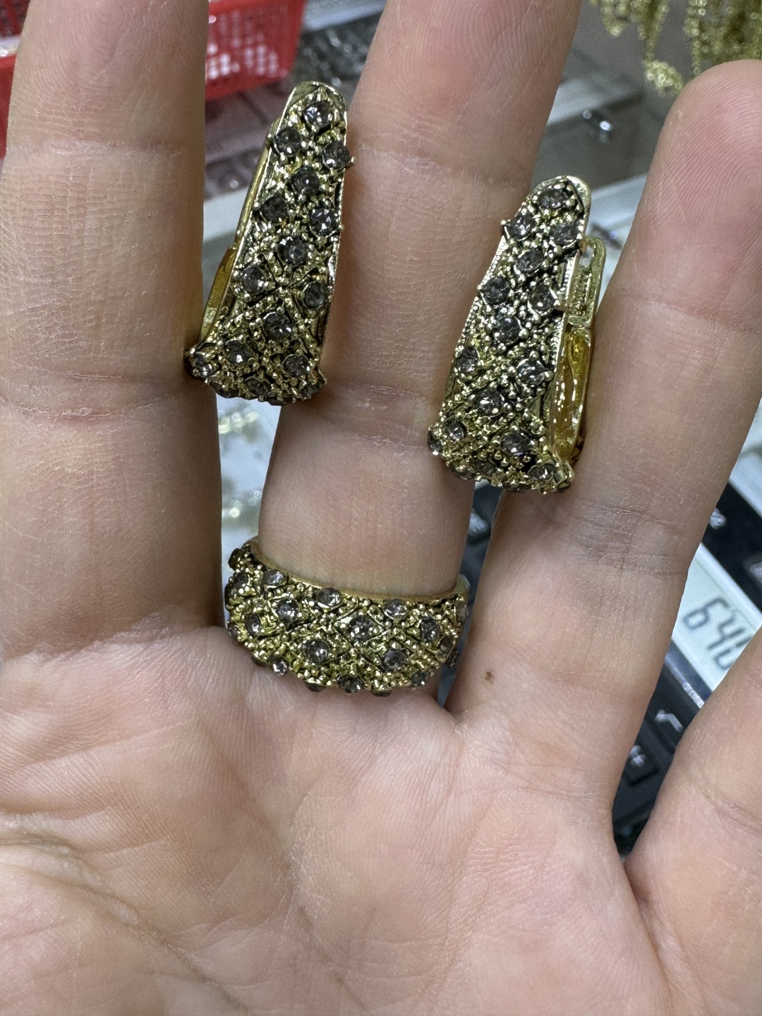 Золото медицинская сталь, кристаллы Swarovski