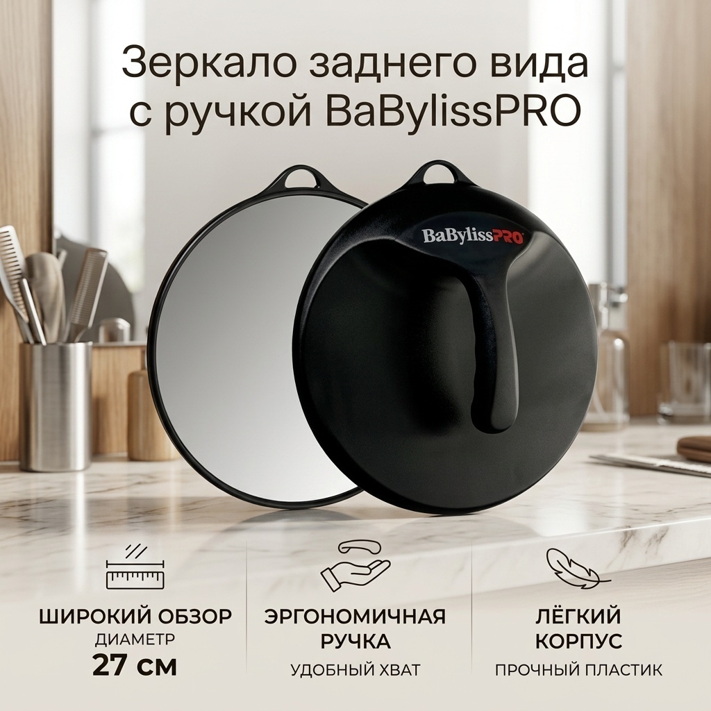 BaBylissPRO зеркало заднего вида с ручкой