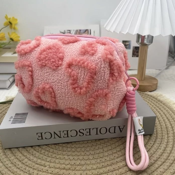 Косметичка текстиль розовый 9X18 см