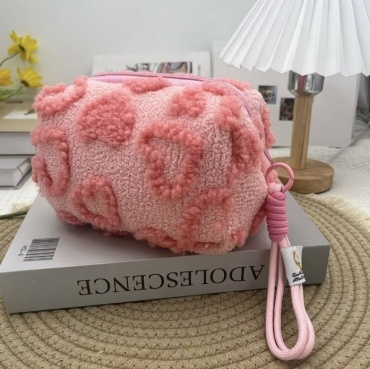 Косметичка текстиль розовый 9X18 см