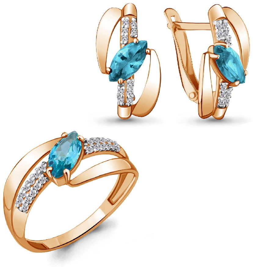 AQUAMARINE 17 разм. 119683-646080 вес 3.77 г серебро, топаз