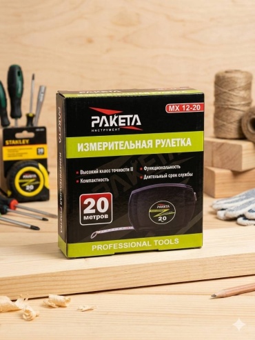 Ракета рулетка строительная Рулетка железный 20м., 20 м х 8 мм