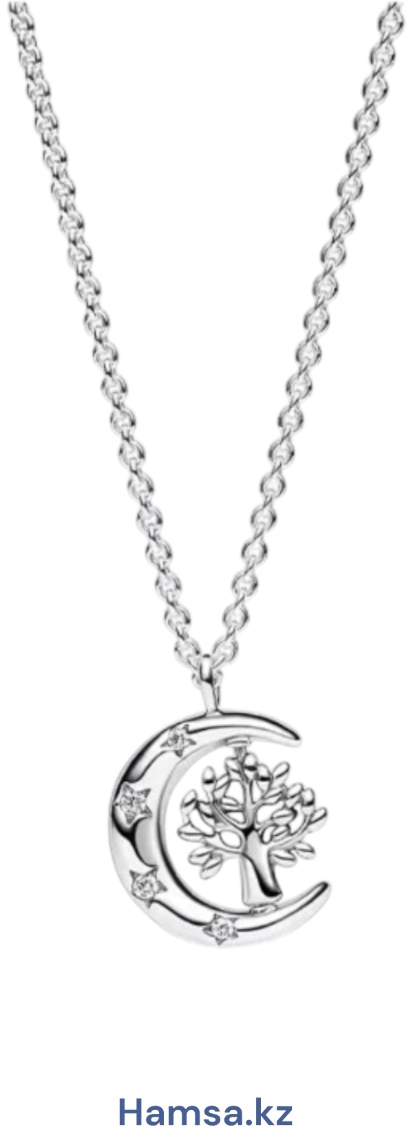 Колье Hamsa.kz Moon длина 50 см вес 3.2 г серебро, фианит