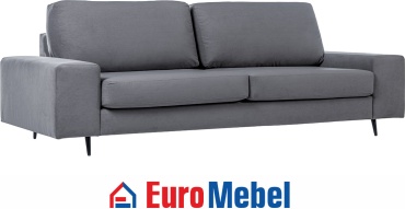Диван Euromebel Натали, 251х104 см, обивка велюр, темно-серый