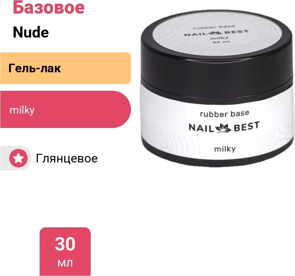 Nail Best базовое покрытие Nude milky глянцевое 30 мл
