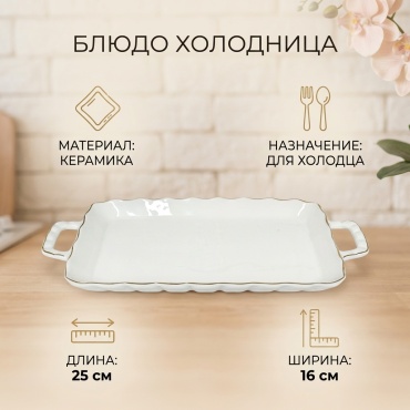 Блюдо 25х16 см, керамика, 1 шт