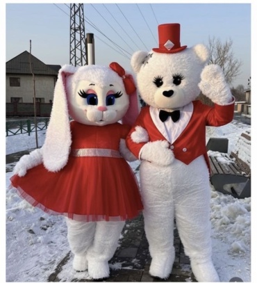 Карнавальный костюм Костюм Аниматор Карнавальный костюм Мишка Зайка Ростовые куклы белый, красный