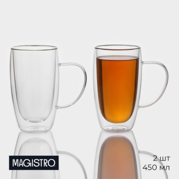 Набор кружек Magistro , 450 мл, стекло, 2 шт.