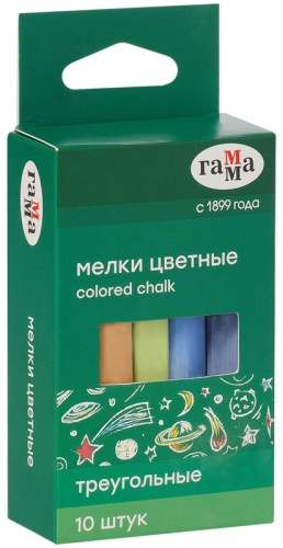 Гамма мел сухой сечение трехгранное 10 шт