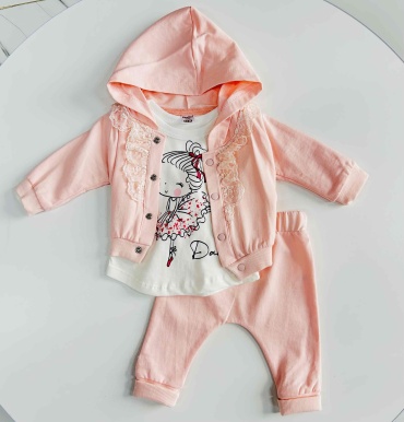 Комплект Donino Baby белый, светло-розовый