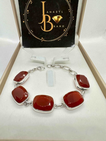 Браслет JANASYL Brand 921921100 длина 17.21 см, вес 21.5 г серебро, плетение отсутствует
