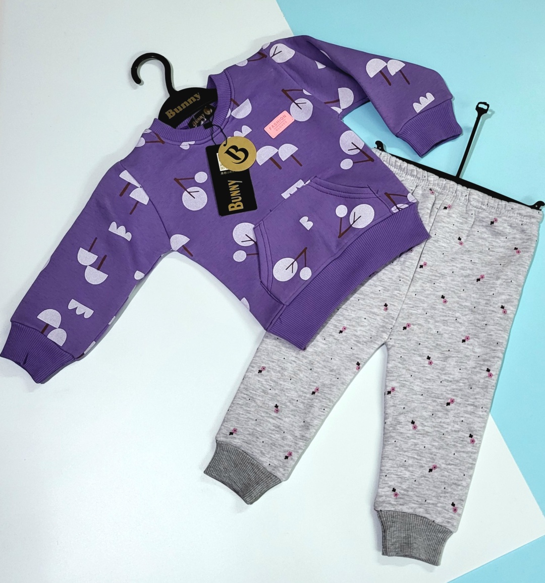 Комплект Baby серый, фиолетовый