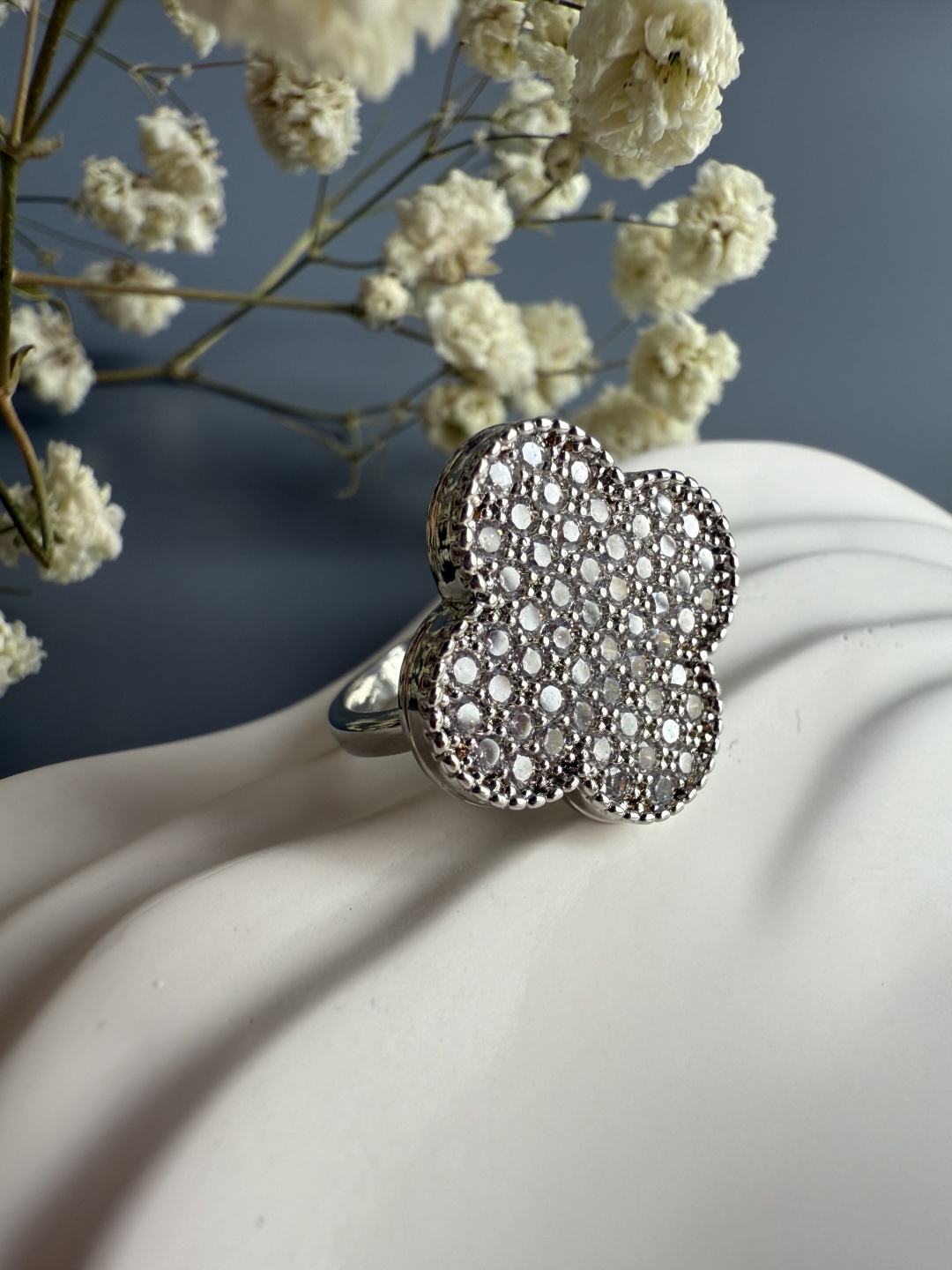 Кольцо Fashion Jewelry V077VC размер регулируемый бижутерный сплав, стразы
