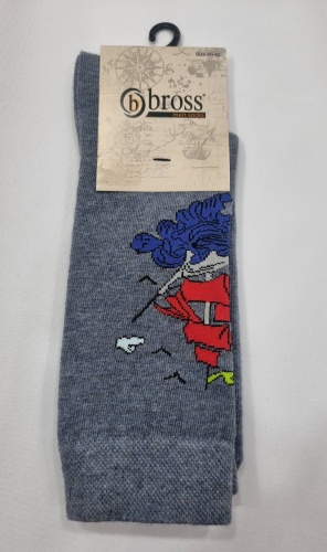 Носки Bross 1 пара серый, красный 40-42