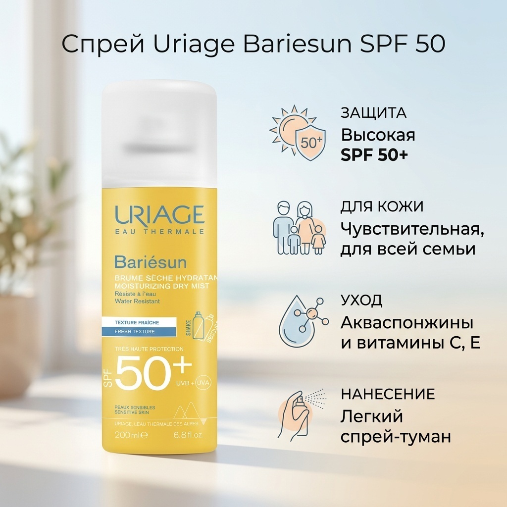 URIAGE Bariesun SPF 50 спрей для тела 200 мл