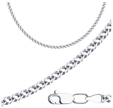 Diamant V50364 длина 60 см, вес 8.7 г серебро, плетение двойной ромб