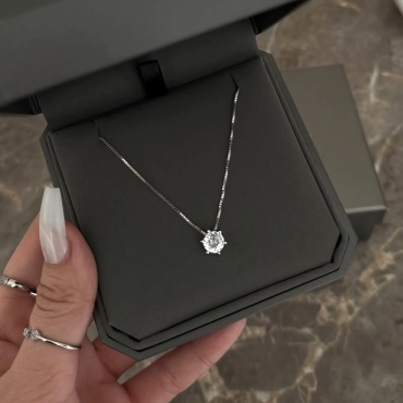 Колье Demian jewellery «Бегунок» длина 45 см вес 2.3 г серебро, фианит